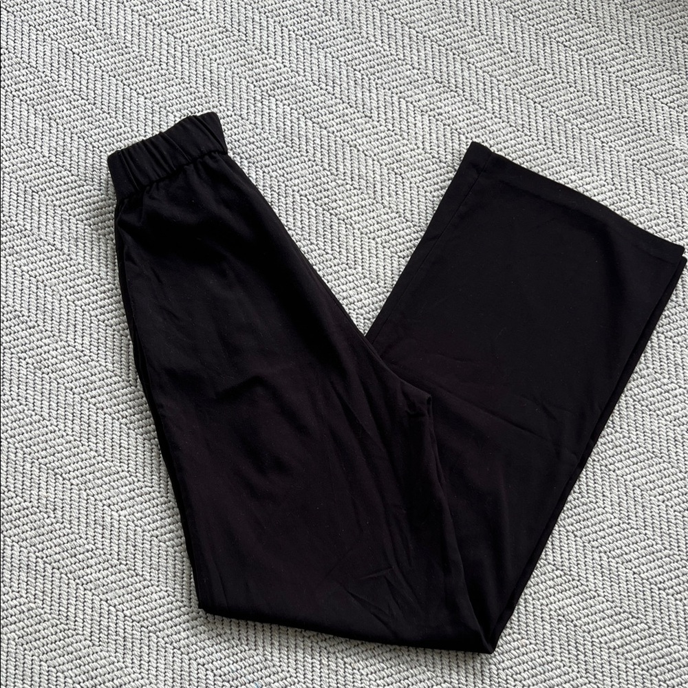 H&M Black Elastic-Waist Wide Leg Pants